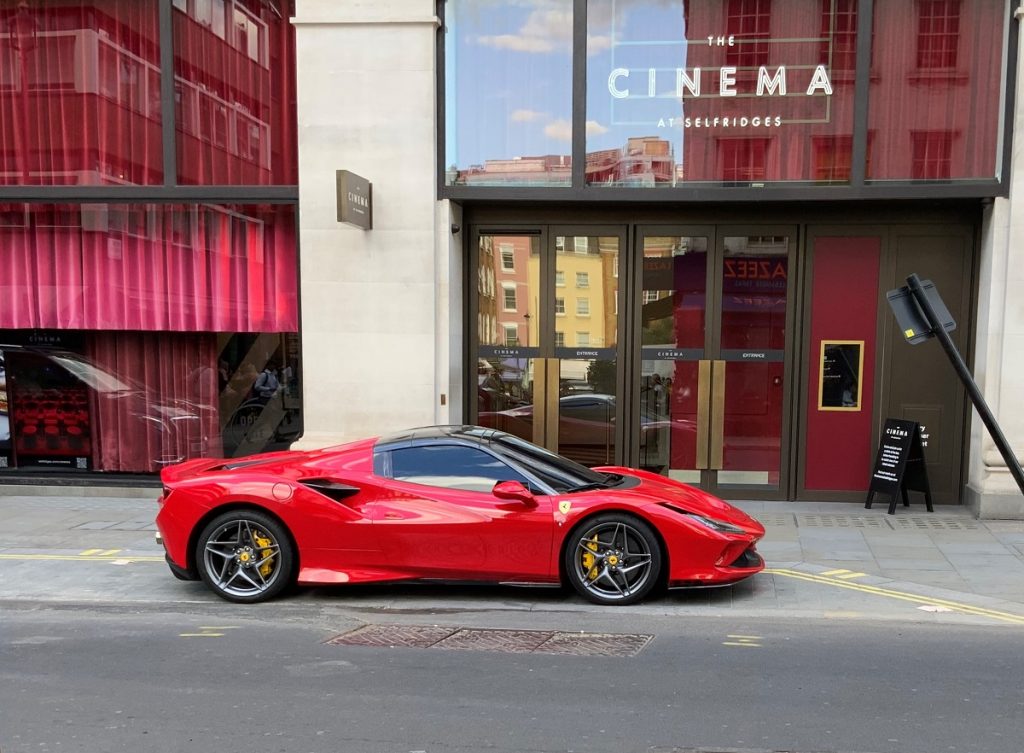 Red Ferrari outside Selfridges